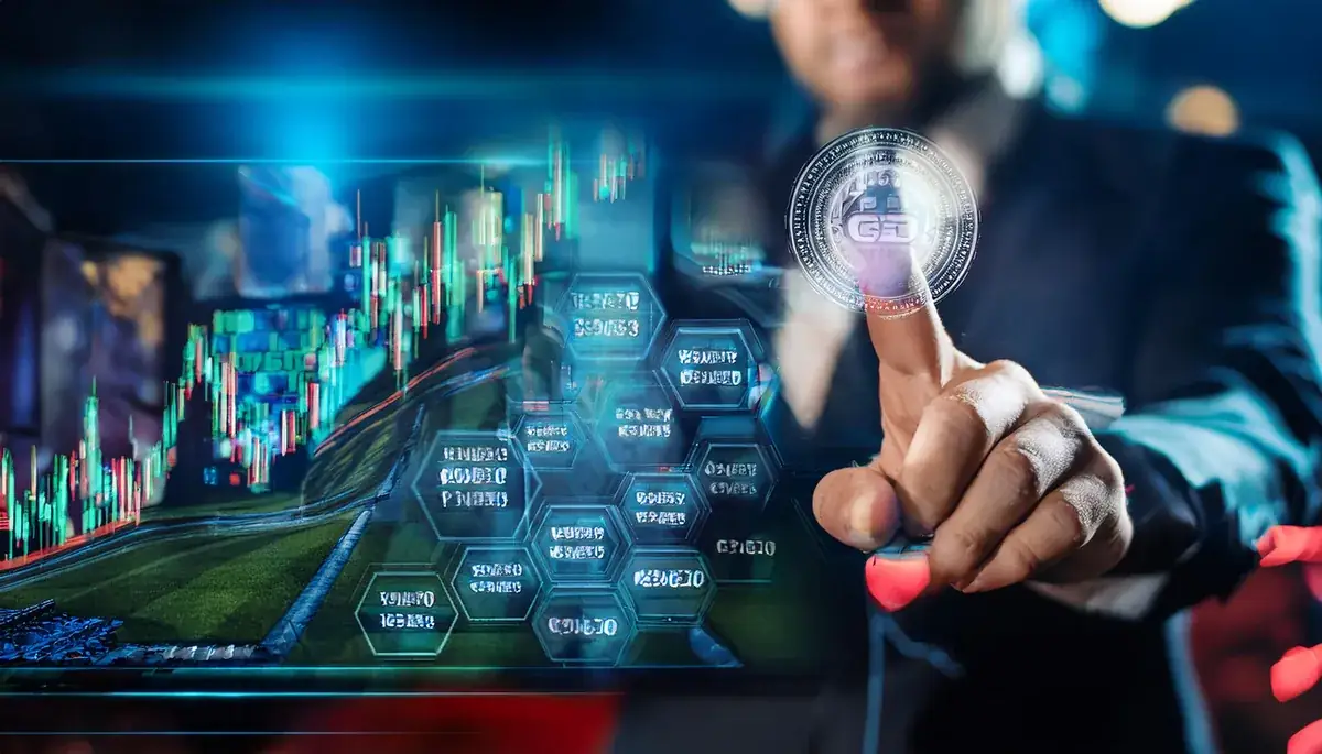Hand pointing at a data screen representing Skyexchange terms of use